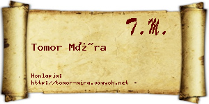 Tomor Míra névjegykártya